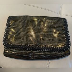 INC Gold and Black Clutch w/ strap